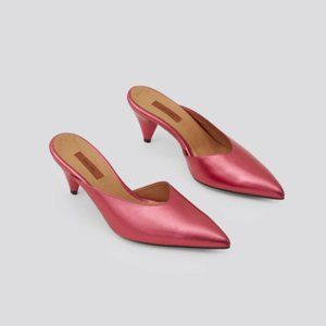 Rachel Comey Fount Mule in Pink Metallic Leather